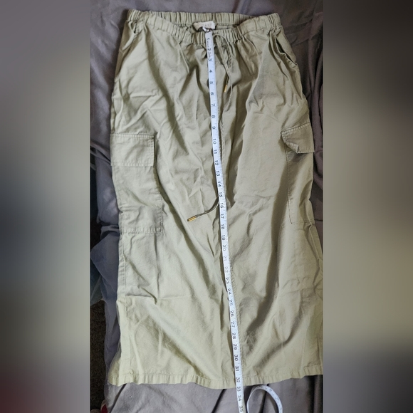 Light Army Green Cargo Maxi Skirt - Picture 3 of 6